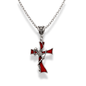 Silver Skeleton Crucifix